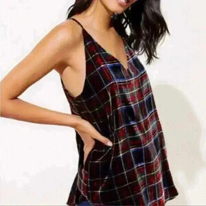 LOFT Women’s Sleeveless Velvet Rayon Top Blouse Size S